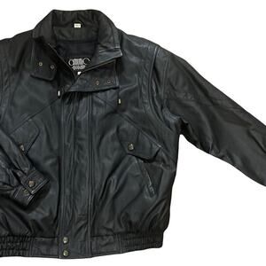 VINTAGE | Antonio Giovanni | 100% Leather Coat/Jacket | Black |‎ Men's |Size: XL